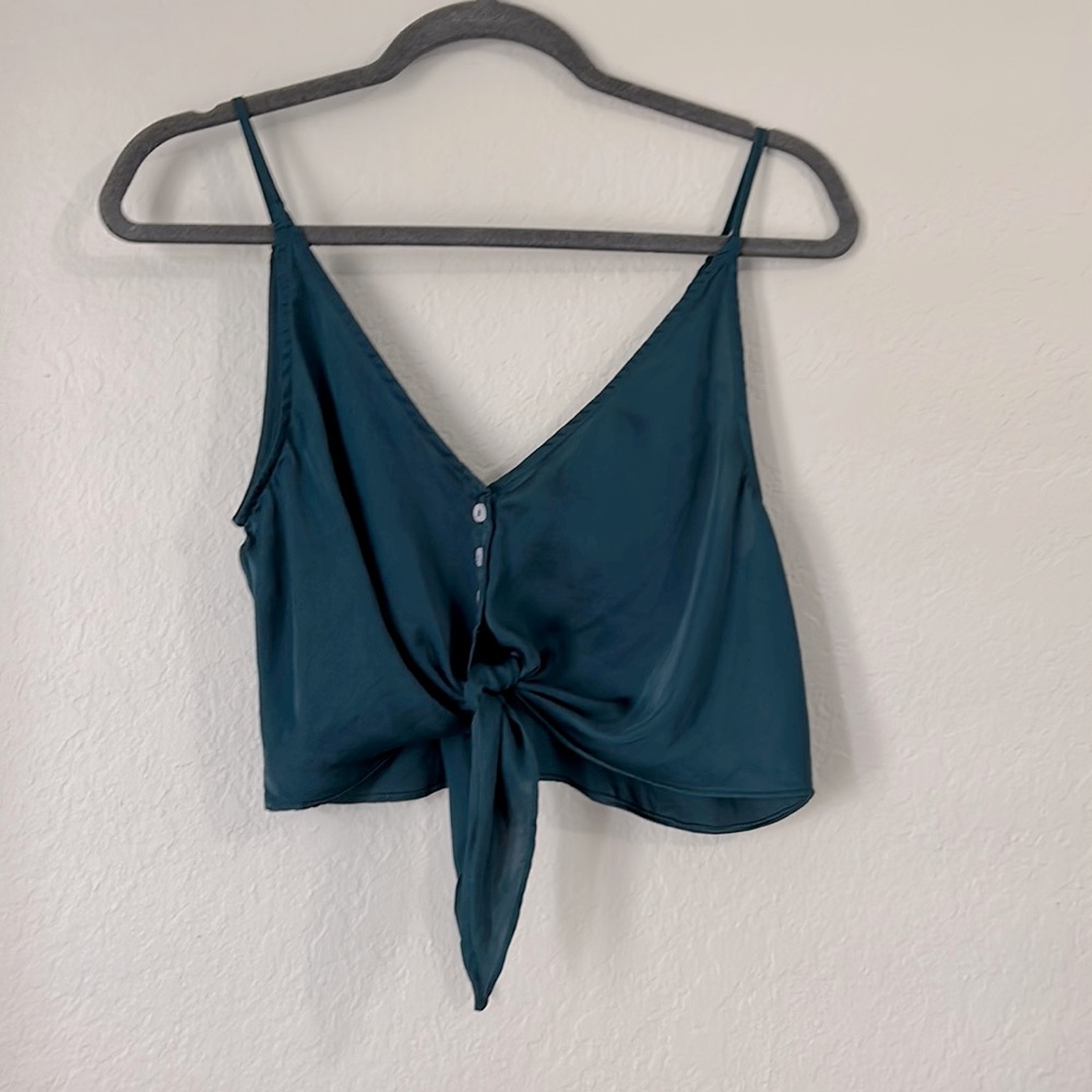 Free people Xs Tie Front Cropped Tank